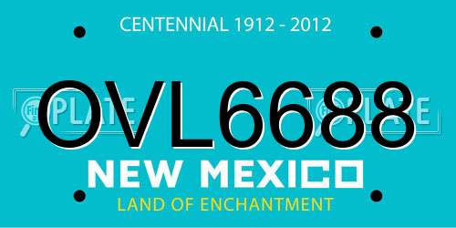 OVL6688 New Mexico License Plate