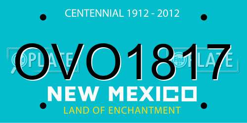 OVO1817 New Mexico License Plate