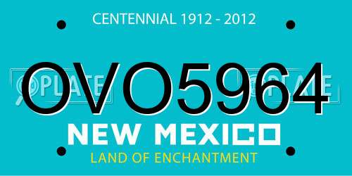 OVO5964 New Mexico License Plate
