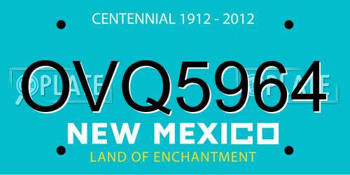 OVQ5964 New Mexico License Plate