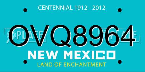 OVQ8964 New Mexico License Plate