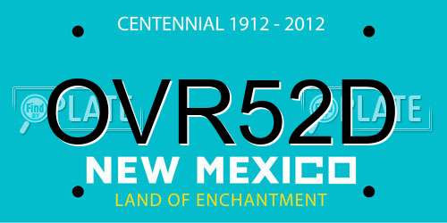 OVR52D New Mexico License Plate