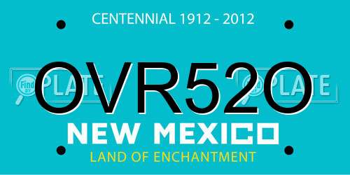 OVR52O New Mexico License Plate