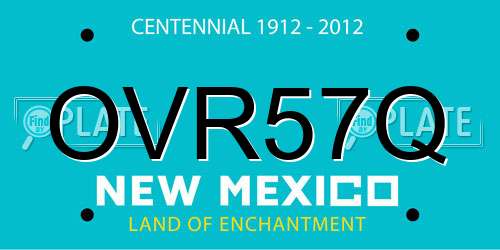 OVR57Q New Mexico License Plate