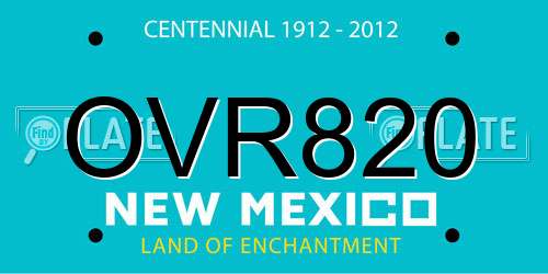 OVR820 New Mexico License Plate