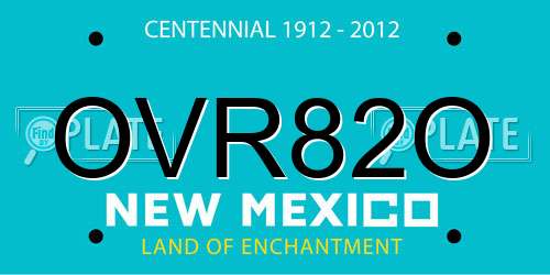 OVR82O New Mexico License Plate