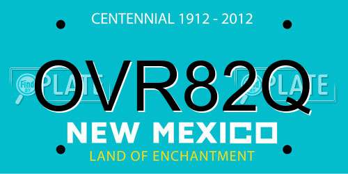 OVR82Q New Mexico License Plate
