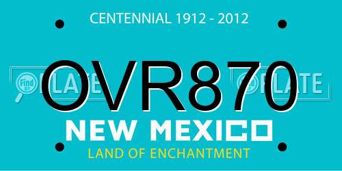 OVR870 New Mexico License Plate