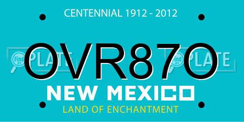 OVR87O New Mexico License Plate