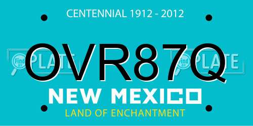 OVR87Q New Mexico License Plate