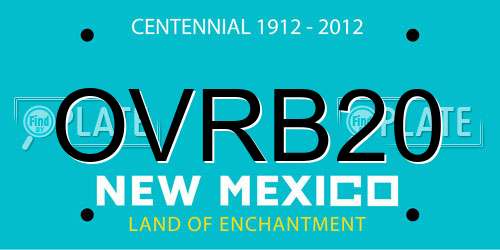 OVRB20 New Mexico License Plate