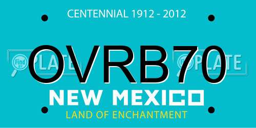 OVRB70 New Mexico License Plate
