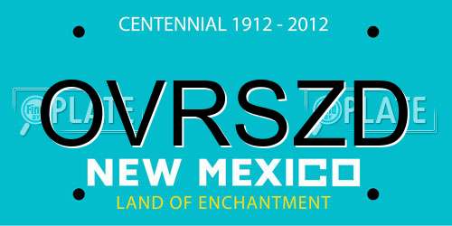 OVRSZD New Mexico License Plate
