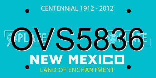 OVS5836 New Mexico License Plate