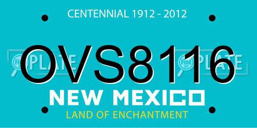 OVS8116 New Mexico License Plate