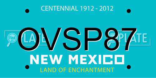 OVSP87 New Mexico License Plate
