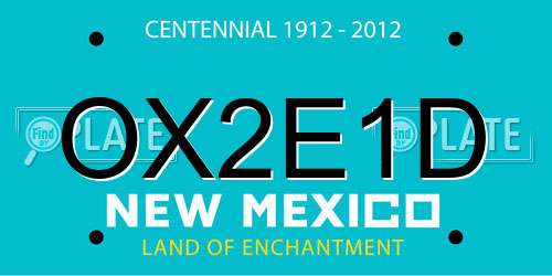 OX2E1D New Mexico License Plate