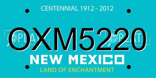 OXM5220 New Mexico License Plate