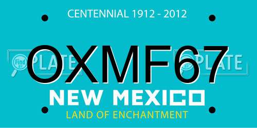 OXMF67 New Mexico License Plate