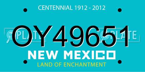 OY49651 New Mexico License Plate