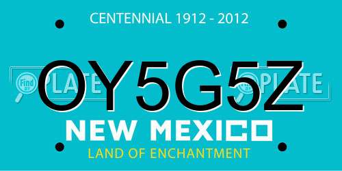 OY5G5Z New Mexico License Plate
