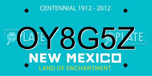 OY8G5Z New Mexico License Plate