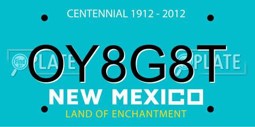 OY8G8T New Mexico License Plate