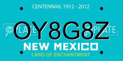 OY8G8Z New Mexico License Plate