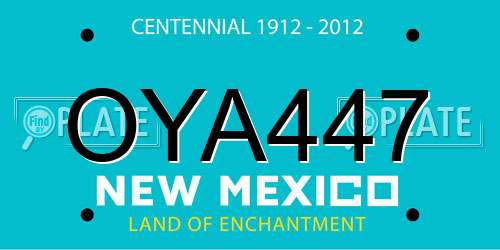 OYA447 New Mexico License Plate