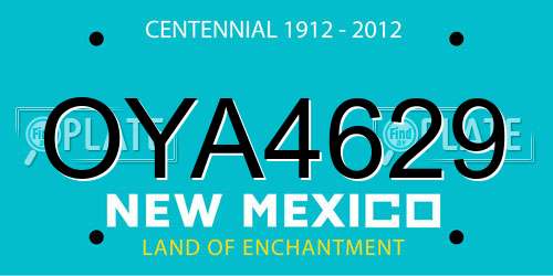 OYA4629 New Mexico License Plate