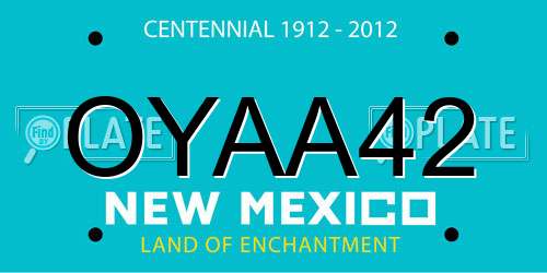 OYAA42 New Mexico License Plate