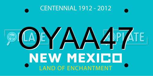 OYAA47 New Mexico License Plate