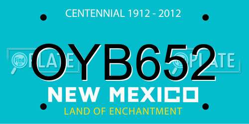 OYB652 New Mexico License Plate