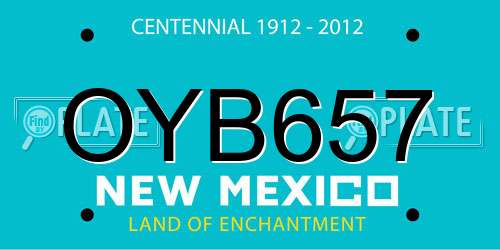 OYB657 New Mexico License Plate