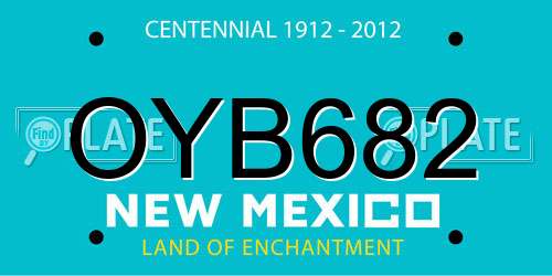 OYB682 New Mexico License Plate
