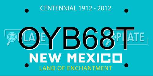 OYB68T New Mexico License Plate