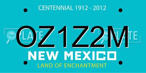 OZ1Z2M New Mexico License Plate
