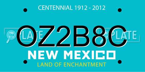 OZ2B8C New Mexico License Plate