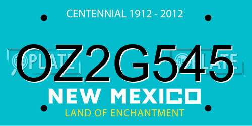 OZ2G545 New Mexico License Plate