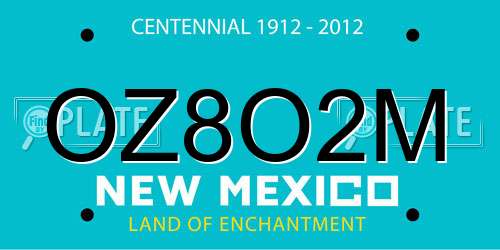 OZ8O2M New Mexico License Plate