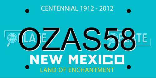 OZAS58 New Mexico License Plate