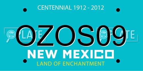 OZOS09 New Mexico License Plate