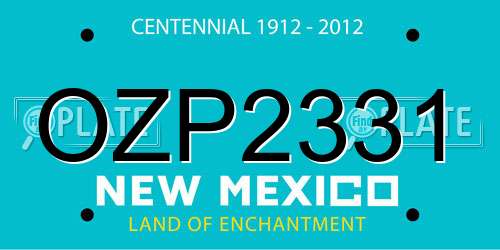OZP2331 New Mexico License Plate