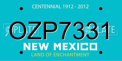 OZP7331 New Mexico License Plate