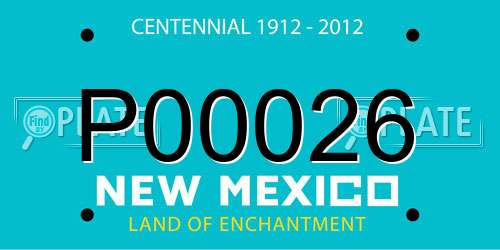 P00026 New Mexico License Plate