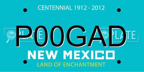 P00GAD New Mexico License Plate