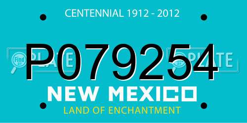 P079254 New Mexico License Plate