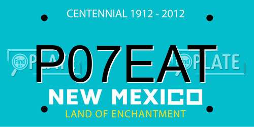 P07EAT New Mexico License Plate