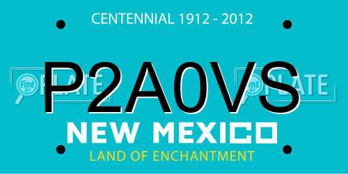 P2A0VS New Mexico License Plate