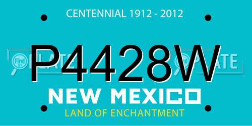 P4428W New Mexico License Plate